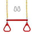 Jungle Gym Kingdom Swing Sets for Backyard, Monkey Bars & Swingset Accessories - Set Includes 18" Trapeze Swing Bar & 48" Heavy Duty Chain with Locking Carabiners - Outdoor Play Equipment (Red) - color: Red