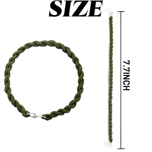 RONYOUNG 14PCS Elastic Boot Straps Military Leg Straps Blousing Garters with Metal Hooks for Navy Army Air Force - color: Green
