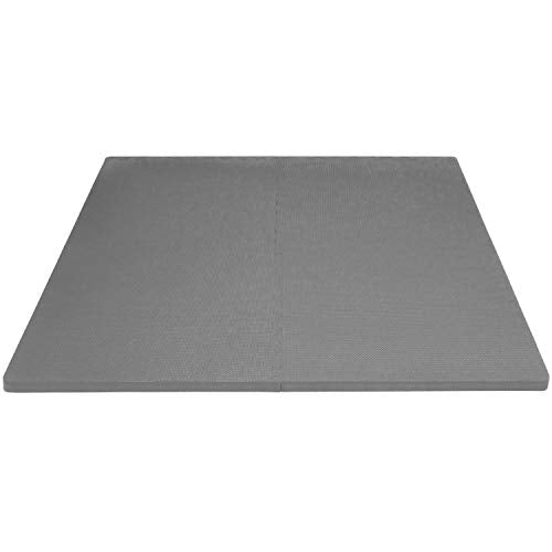 ProsourceFit Weaved Pattern Extra Thick Exercise Puzzle Mat 1-inch, EVA Foam Interlocking Tiles for Protective, Cushioned Flooring for Home and Gym Equipment; Grey, 24 SQ FT, 6 Tiles - color: Grey, size: 6 Pack (24 SQ FT)