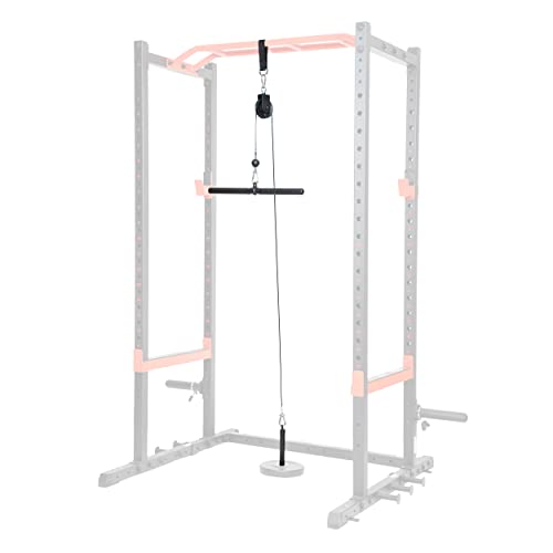 Sunny Health & Fitness Power Cage Squat Rack Attachments for Home Gym | Strength Training, Expanded Workout Variety, Durable Construction, Secure Fit, Quick Installation, Versatile Exercise Support - style: LAT Pull Down