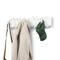 Umbra Sticks Wall Coat Rack, Wall Mount 8 Retractable Hooks, White | Modern sculptural look, holds five pounds each, fits entryways and bedrooms, easy to install, recycled plastic - color: White, size: 8-Hook