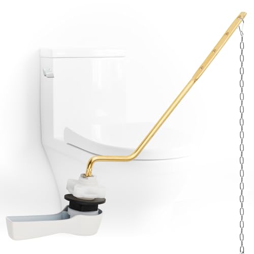 Universal Metal Toilet Handle Lever Replacement, Side/Angle Mount, White | Solid Brass Toilet Flush Handle Compatible with Kohler/American Standard/ TOTO/Gerber, Stainless Steel Chain, Easy to Install - color: White, style: Side Mount Design