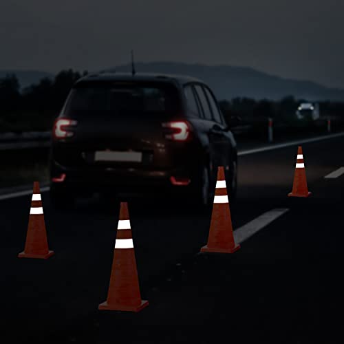 RoadHero 28 Inch 4 Pack Collapsible Traffic Safety Cones, Multi Purpose Pop-up Cones with Reflective Collar for Road Safety, Orange Cones for Driving Training, Parking Lots - size: 28 Inch