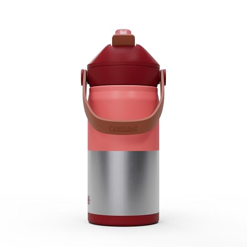 CamelBak Thrive Flip Straw Kids Insulated Stainless Steel Water Bottle with Bite Valve, Spill Resistant Easy Sip Design for School and Play, 12oz, Demi Blush - color: Demi Blush