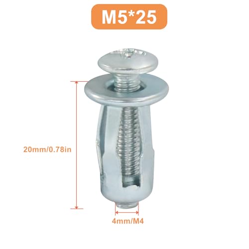 M4 x 20 Hollow Wall Anchors, 20 Pack, M4 x 4/5" | Heavy Duty Cavity Fixing Anchors - size: M4 x 4/5"