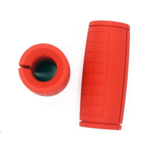 Weight Bar Grips Fit Standard Barbell, Dumbell Handles, Thick Bar Training Adapter For WeightLifting & Cable Attachments Fitness Training Rope Grips For Body Arm Forearm Builder Strength - color: Red