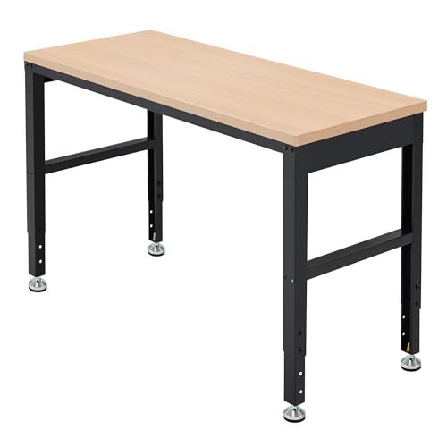 Antifir 48” Adjustable Workbench，Heavy Duty Wood Work Bench 2000 Lbs Load Capacity,Work Table for Garage, Workshop, Office, Home - size: 48x20" No Socket