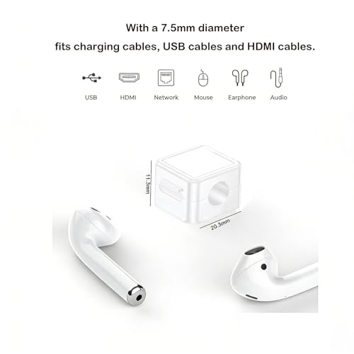 10 Pack Cord Organizer, Magnetic Cable Management, Cord Holder for Desk, Adhesive Cable Clips Wire Keeper for Nightstand, Home, Office, Desktop, Car, Wall (White) - color: White