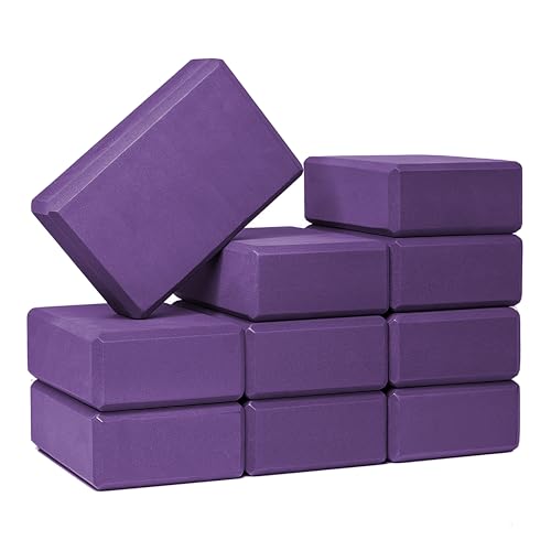 3 in Foam Bulk Yoga Blocks, 10 Pack - color: Purple