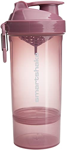 Smartshake O2GO ONE 800 ml/27 oz Protein Shaker Bottle | Silent Mixing | Leak-Proof Shaker Bottle | Shaker Cups For Protein Shakes | Gym Shaker Bottle | Durable, BPA-Free, Dishwasher Safe | Deep Rose - color: Deep Rose