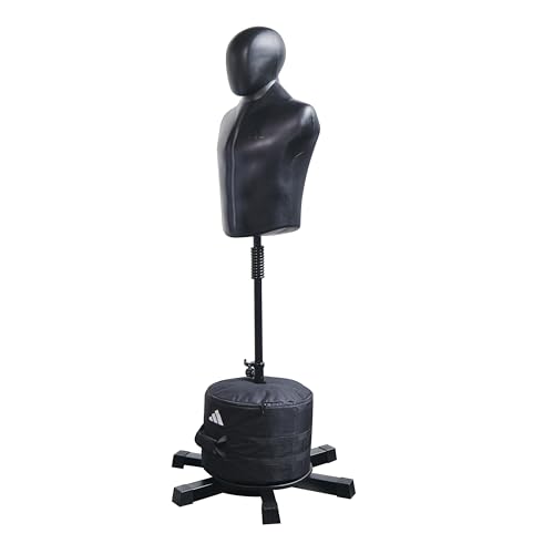 adidas MAX Height Adjustable Freestanding Punching Bag - Body Opponent Dummy with Stable Base for Boxing, Kickboxing & MMA - Professional Martial Arts Training Equipment