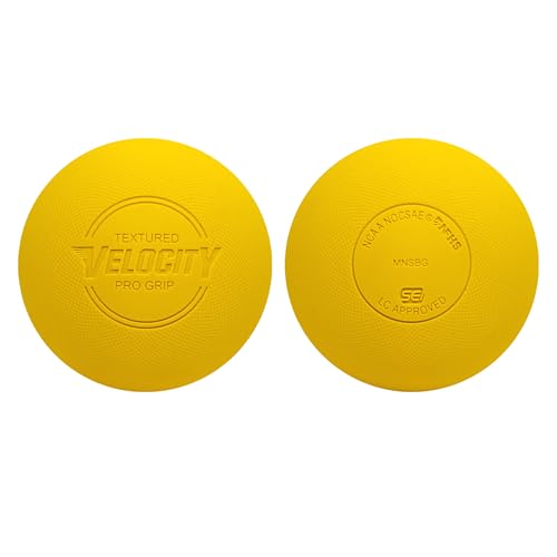 Velocity Pro Grip Lacrosse Balls - 6, 12, 18, 60 and 120 Packs - Certified for Youth, Club, High School, CLA, and College Game Play - color: Yellow, size: 60 Balls