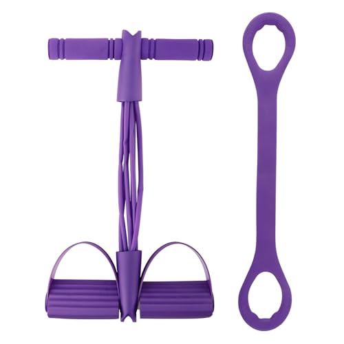 21 Fitness Resistance Bands-6 Tube Pedal Ankle Puller, Multifunction Tension Rope, Pedal Resistance Band with Handle Sit Up Exercise Equipment Home Gym Tummy Trainer for Men Women - size: 6 Tube