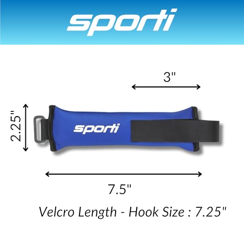 Sporti Fitness Wrist Weights - Water Weights for Aqua Belt Pool Exercise, Comfortable Fit - color: Wrist Weight - Blue - 2lbs