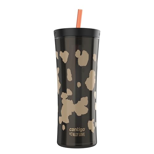 Contigo x Ally Love Shake & Go Tumbler, Autoclose Lid, Leak Proof, 20oz, Licorice - color: Licorice