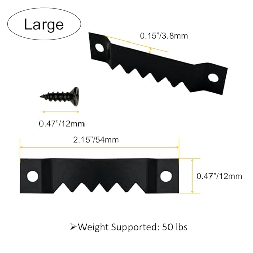 30 Pack Large Heavy and 30 Pack Small Sawtooth Picture Hangers Steel Picture Hangers with Screws Picture Hang Solutions, for Hanging Clock Paintings Artwork Picture Frame Hook Photos (Black) - color: Mix Black -60 Pack
