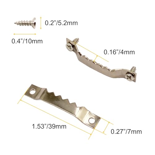 50 Pack Small Sawtooth Picture Hangers Steel Picture Hangers Picture Frames Hangers with Screws Picture Hang Solutions, for Hanging Clock Paintings Artwork Picture Frame Hook Photos (Silver) - color: Small Silver -50 Pack