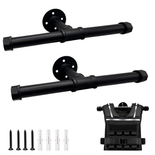 Running Weighted Vest Hanger Tactical Gear | Plate Carrier Hanger, Police Gear Rack, Wall Mount Weight Plate Holder, Heavy Duty Accessories For Backpack - size: 2 Pack
