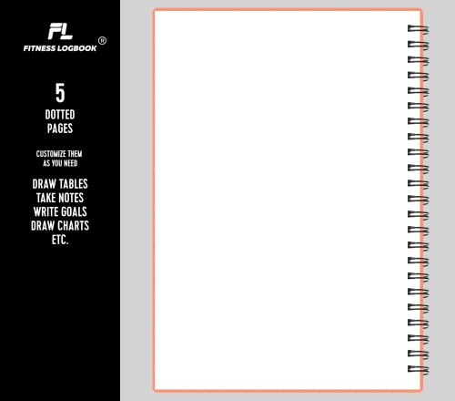 Fitness Logbook (Peach) - A5 Undated Workout Journal For Men & Women - Plastic Cover & Thick Paper - Planner Log Book To Track Weight Loss, Muscle Gain, Gym Exercise, Bodybuilding Progress - style: Peach Plastic