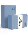 Gruper Yoga Blocks 2 Pack, 9"x6"x3" Exercise Blocks High-Density EVA Foam Blocks with Soft Non-Slip Surface, Lightweight Yoga Props for Yoga Pilates Meditation & Stretching - color: Grayish Blue