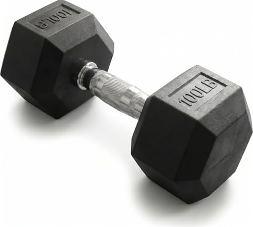 5-100 lb Rubber Hex Dumbbell Set - size: 100 lb