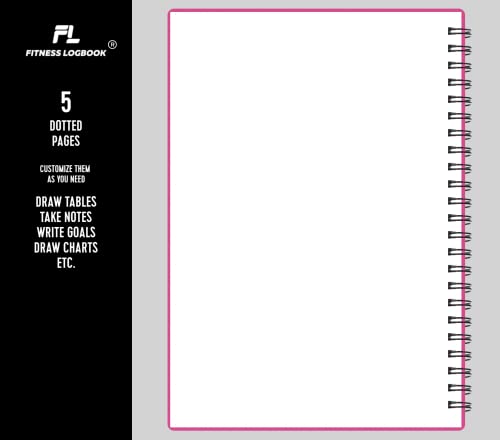 Fitness Logbook (Pink) - A5 Undated Workout Journal For Men & Women - Plastic Cover & Thick Paper - Planner Log Book To Track Weight Loss, Muscle Gain, Gym Exercise, Bodybuilding Progress - style: Pink Plastic