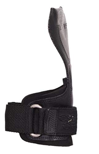 Cobra Grips Weight Lifting Gloves with Adjustable Neoprene Padded Wrist Wraps - Heavy Duty Alternative to Power Lifting Hooks for Deadlifts - color: FIT JET Black Rubber, size: 4.25 - 7.0"