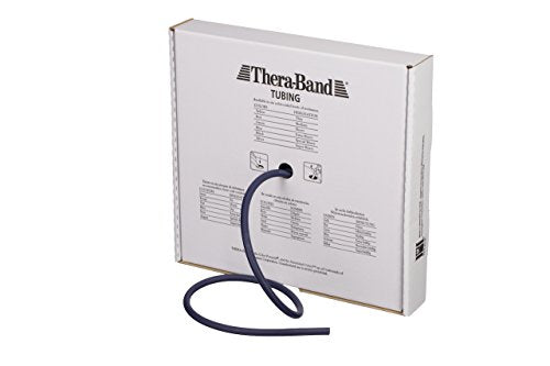 THERABAND Resistance Tubes, Professional Latex Elastic Tubing For Full Body, Core Exercise, Physical Therapy, Lower Pilates, At-Home Workout, & Rehab, 25 Foot, Blue, Extra Heavy, Intermediate Level 2 - color: Level 4 / Extra Heavy - Blue