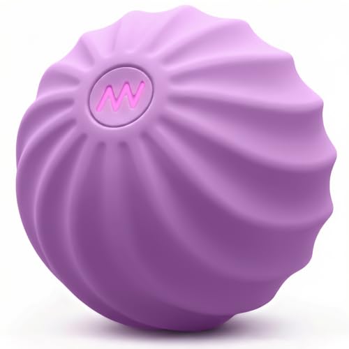 2.4" Mini Electric Vibrating Massage Ball, 10-Speed Fitness Yoga Massage Roller for Palm, Hand, Foot, Leg, Neck, Back, Multi-Directional Massage Ball (Lavender) - color: Lavender