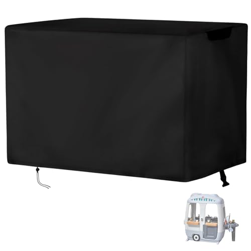 Playhouse Cover for Step2 Adventure Camper Playhouse, Waterproof Kids Play house Cover Indoor Play Houses Covers for Kids Outside Black - 62"L×34"W×50"H, Black - size: 62"L×34"W×50"H