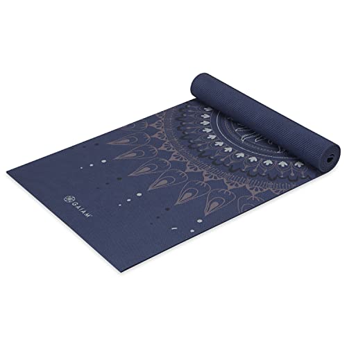 Gaiam Premium Yoga Mat, 6mm Thick Print Mat | Premium 6mm thick cushioning for joint support. Non-slip print design for yoga, Pilates & floor workouts. - color: Here & Now