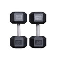 Rep Fitness Rubber Hex Dumbbell(s) - Singles (55LB +) and Pairs (5LB - 50LB) - Low Odor, Fully Knurled Handle - style: 50 LB Pair