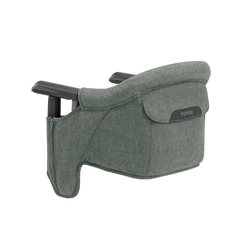 Inglesina Fast Table Chair, Pine Green Melange - Portable Baby High Chair - for Babies & Toddlers up to 37 lbs - Fits Tables 0.8'' to 3.5'' Thick - Compact & Easy to Use - Travel Bag Included - color: Pine Green Melange, style: Chair