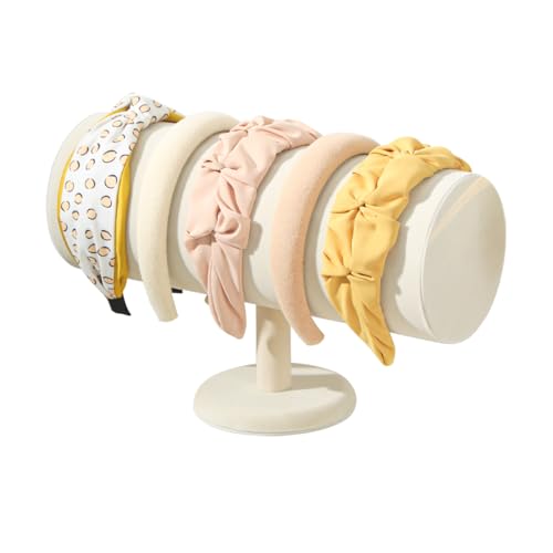 T-Bar Headband Holder Organizer for Selling, Soft Velvet Hairband Stand Display, Hair Hoop Accessories Jewelry Storage for Women Girls (Beige Velvet) - color: T-Bar Beige Velvet