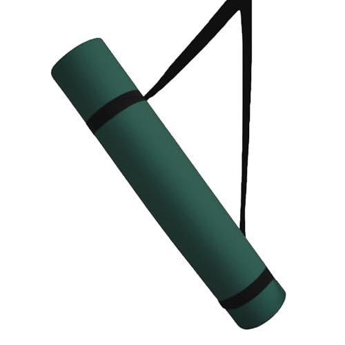 Thick Yoga Mat for Exercise & Pilates – Non Slip Yoga Mats with Strap, Extra Wide Gym Matt for Home, Lightweight & Durable Pilates Mat for Studio Fitness - color: DARK GREEN