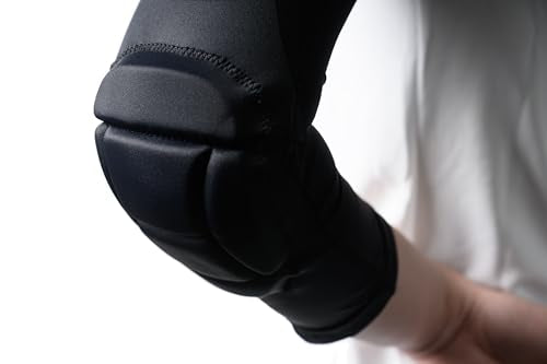 Tandem Sport Padded Arm Sleeves - Compression Sleeves with Built-In Elbow Padding to Reduce Injury & Stress - color: Black, size: Large-X-Large