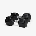 Nike Rubber Hex Dumbbell Pair - color: Black / Black, size: 30 lb