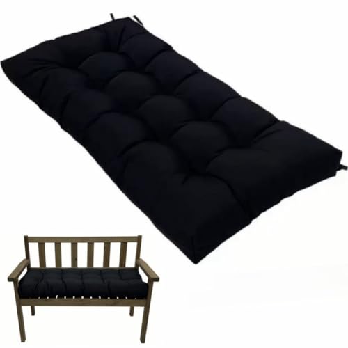 Indoor/Outdoor Bench Cushion, Garden Loveseat Cushion, Swing Seat Cushion,Thicken Patio Bench Soft Rocking Chairs Pad for Lounger Garden Furniture Patio Loveseat Bench (Black, 35.5x19.6) - color: Black, size: 35.5x19.6