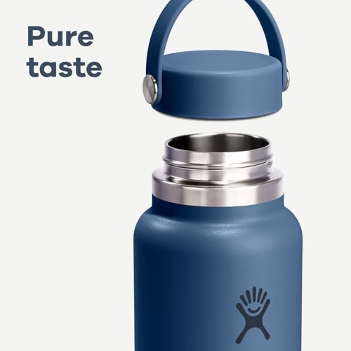 Hydro Flask Water Bottle - Insulated Stainless Steel - Wide Mouth Flex Lid, Non Spill, Leakproof and Refillable in 20 Oz Tonal Black - color: Tonal Black, style: 20 Oz