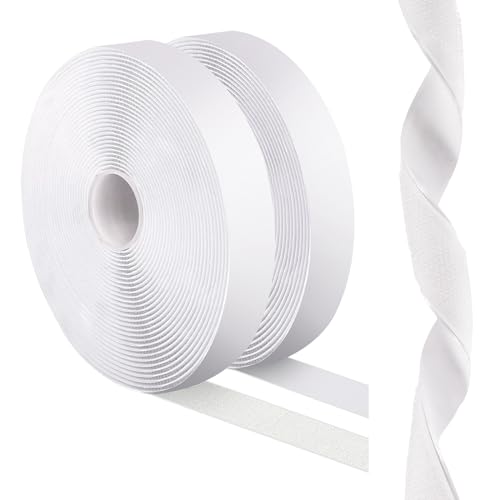 1''×41Ft White Heavy Duty Hook And Loop Tape Adhesive, No Punching Picture Wall Mounting Roll, Sticky Back Couch Cushion Grip, Keep Rugs in Place, Strong Adhesive Tape for DIY at Classroom Office Home - size: 1In × 41Ft, style: White