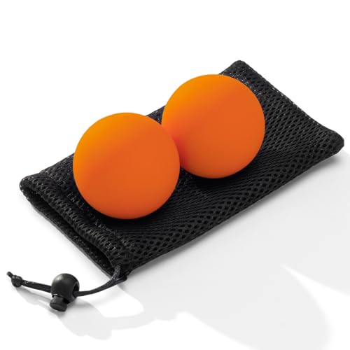 SUBCULTUREPICK Massage Lacrosse Balls for Myofascial Release,Yoga Deep Tissue Massage,Trigger Point Therapy and Foot Plantar Fasciitis,Muscle Soreness Massager Ball (2 Packs) (Orange) - color: Orange