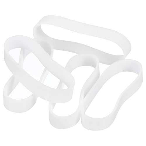uxcell 60Pcs Silicone Rubber Bands, 5mm x 25.5mm Rubber Bands Rings Cable Ties Strong Elastic Bands Non-Slip for Cord Wrapping Bag Wraps, White - color: White, size: 5 x 25.5mm
