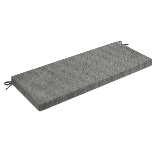 baibu 36 Inch Classic Solid Color Bench Cushion with Ties, Non-Slip Indoor Outdoor Rectangle Bench Seat Cushion Standard Size Foam Pad with Machine Washable Cover (Grey, 36x15x1.5in) - color: Grey, size: 36x15x1.5 Inch (Pack of 1)