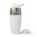Promixx Pursuit Stainless Steel Shaker Bottle - 32oz Lightweight Metal Protein Mixer with Snap-Fit Agitator for Smooth Shakes - Leak-Proof Gym Shaker Cup for Fitness & Travel - White - color: White, style: 32oz