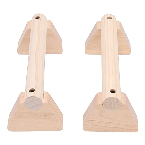 2Pcs Parallettes Push Up Bar, Wooden Parallettes Handle Stands Grip Body Strength Training, Push Up Stand with Anti Slip Pad, Balance Beam Exercise for Men Strength Training - size: 25cm