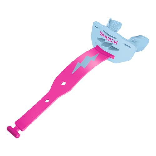 Shock Doctor Bolt Lipguard, Adult Mouth Guard Football with Strap. Mouthguard One Size Fits All - color: Columbia Blue/Shock Pink
