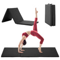 BLKMTY Gymnastics Mats - 2'x6' Folding Exercise & Yoga Mat with Carrying Handles for Kids' Tumbling & Home Gym - color: Black