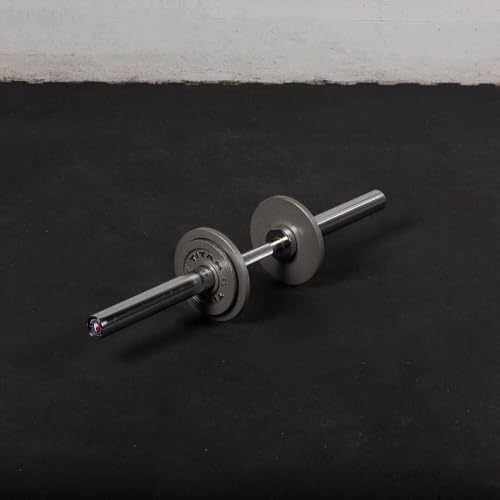 Titan Fitness Single 36in Loadable Olympic Dumbbell Bar, 400 LB Capacity, Knurled Handle for Home Gym Strength Training
