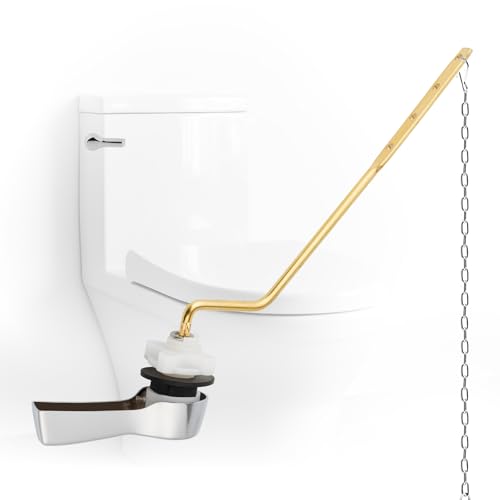 Universal Metal Toilet Handle Lever Replacement, Side/Angle Mount, Chrome | Solid Brass Toilet Flush Handle Compatible with Kohler/American Standard/ TOTO/Gerber, Stainless Steel Chain, Easy to Install - color: Chrome, style: Side Mount Design