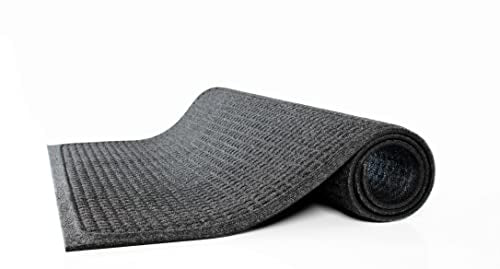 Guardian Floor Protection EG030504 EcoGuard Indoor Wiper Floor Mat, Recycled Plastic and Rubber, 3' Length, 5' Width, Charcoal - color: Charcoal, size: 3' x 5' (Rectangular)